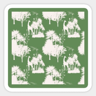 Green Backround Safari Toile Sticker